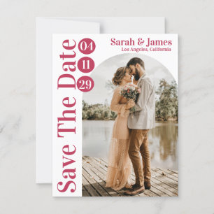 Modern Elegant Typography Photo Save the Date Inv Invitation
