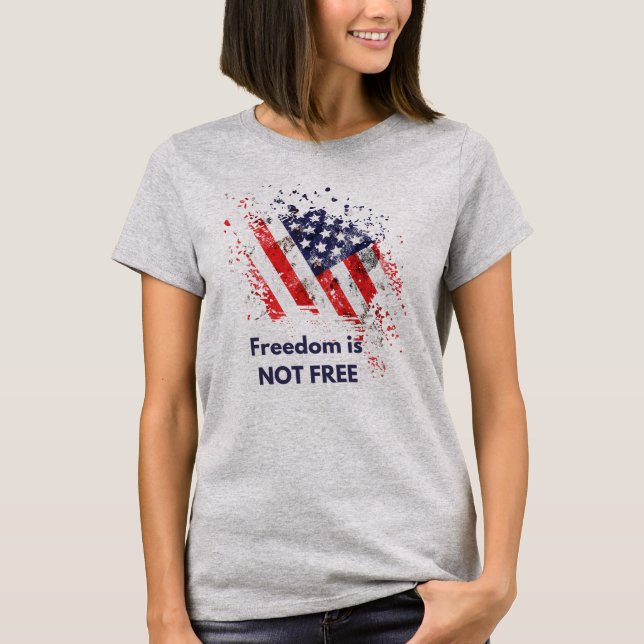Modern Elegant Typography Political Freedom T-Shirt (Front)