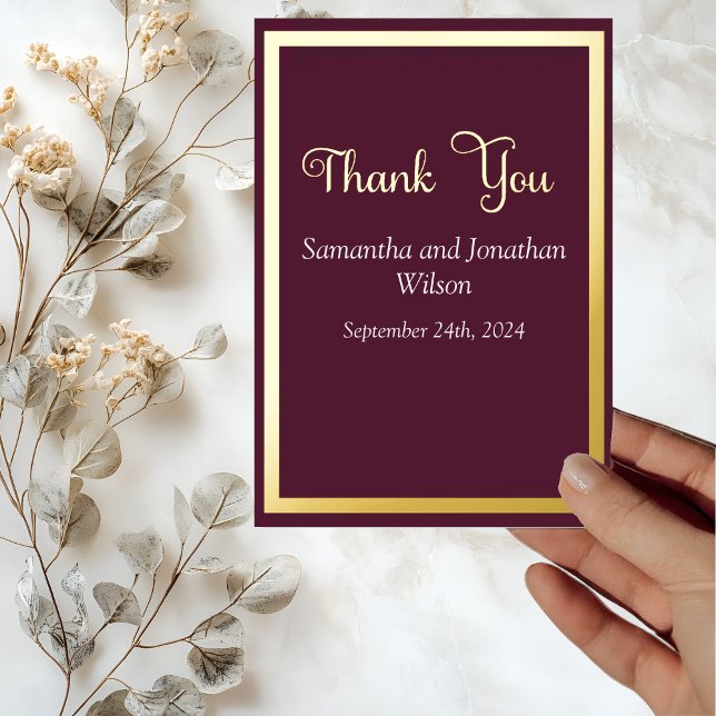Modern Elegant Typography Purple Thank You Card (Creator Uploaded)
