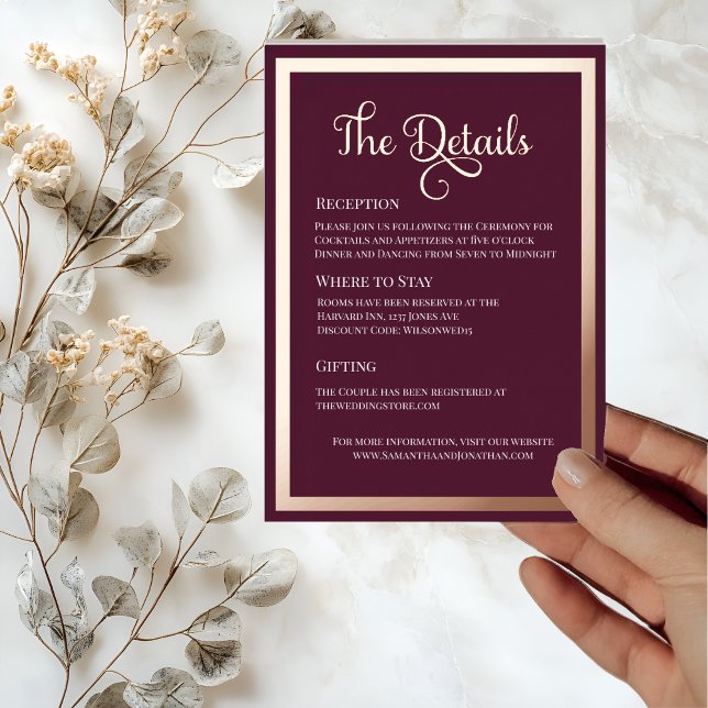 Modern Elegant Typography Rose Gold Details Card (Creator Uploaded)