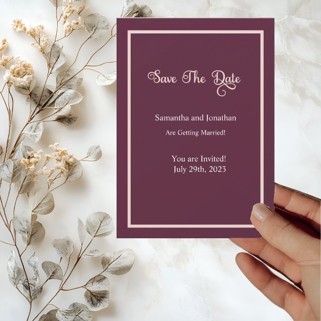 Modern Elegant Typography Rose Gold save the date  Invitation (Creator Uploaded)