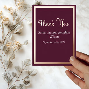 Modern Elegant Typography Rose Gold Thank you Card
