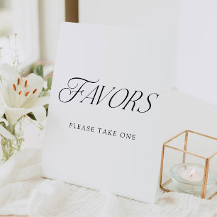 Modern Elegant Typography Wedding Favours Pedestal Sign