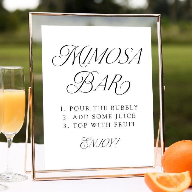Modern Elegant Typography Wedding Mimosa Bar Sign (Creator Uploaded)