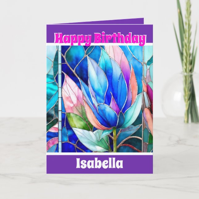 Modern Elegant Unique Floral Collection Card (Front)