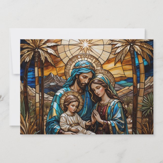 Modern Elegant Unique Nativity Faith Holiday Card (Front)