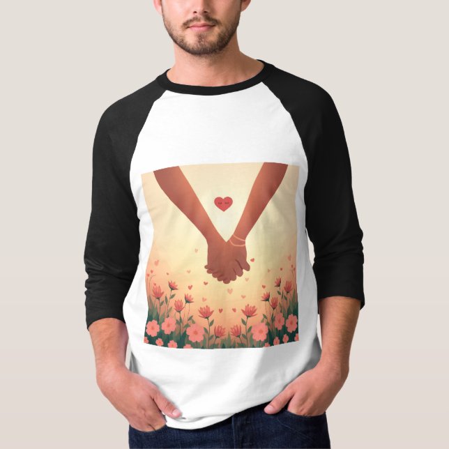Modern Elegant Valentine’s Day Romantic Love Desig T-Shirt (Front)