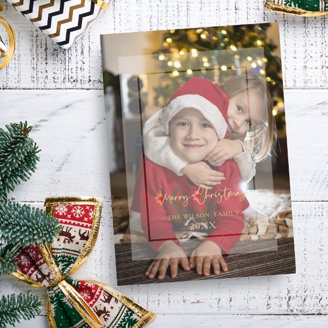 Modern Elegant Vellum Effect Christmas Photo (Creator Uploaded)