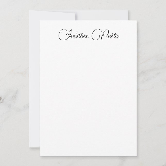 Modern Elegant Vertical Template Calligraphed Name (Front)