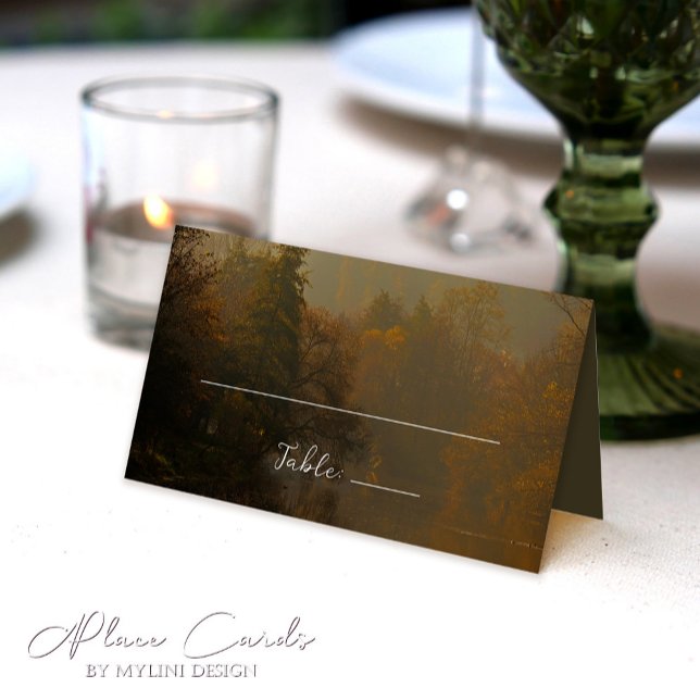 Modern Elegant Vintage Rustic Fall Wedding Place Card (Creator Uploaded)