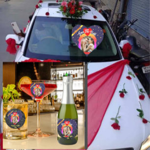 Modern Elegant VIP Custom Photo Wedding Sticker 