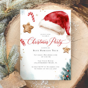 Modern Elegant Watercolor Christmas Party Invitation