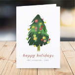 Modern Elegant Watercolor Christmas Pine Tree Holiday Card<br><div class="desc">Design is composed of Modern Elegant Watercolor Christmas Tree

Available here:
http://www.zazzle.com/store/selectpartysupplies</div>