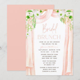 Modern Elegant Watercolor Floral Bridal Brunch Invitation