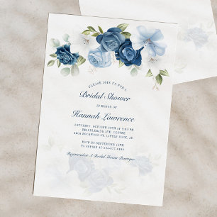 Modern Elegant Watercolor Floral Bridal Shower Invitation