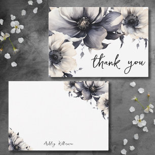 Modern Elegant Watercolor Floral Bridal Shower Thank You Card