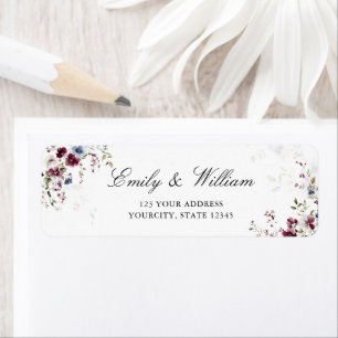 Modern Elegant Watercolor Floral Return Address Label