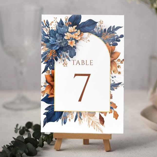 Modern Elegant Watercolor Garden Wedding Table Number (Modern Elegant Watercolor Garden Wedding Table Number)