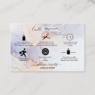 Modern Elegant Watercolor Green Candle Care Business Card
