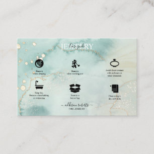 Modern Elegant Watercolor Green Jewellery Care  Bu Business Card