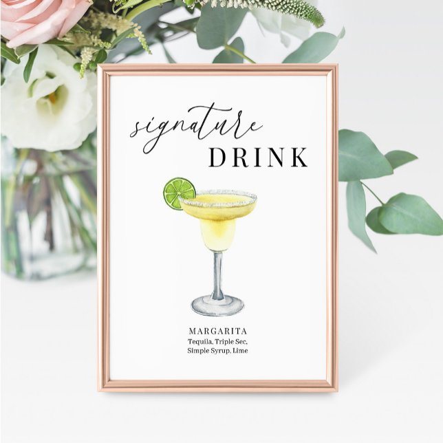 Modern Elegant Watercolor Signature Drink Sign (Creator Uploaded)