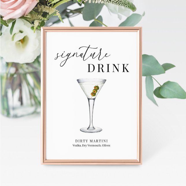 Modern Elegant Watercolor Signature Drink Sign (Creator Uploaded)