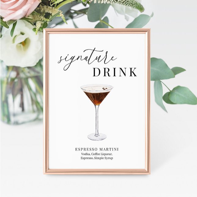 Modern Elegant Watercolor Signature Drink Sign (Creator Uploaded)