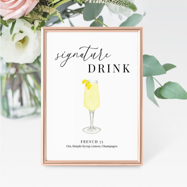 Modern Elegant Watercolor Signature Drink Sign (Creator Uploaded)