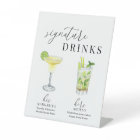 Modern Elegant Watercolor Signature Drinks