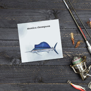 Modern Elegant Watercolor Simple Blue Sailfish Post-it Notes