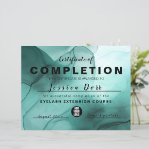 Modern Elegant Watercolor Teal and Gold 