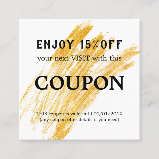 Modern Elegant Wave Glitter Discount Card (Front)