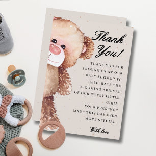 Modern elegant we can bearly wait baby shower thank you card