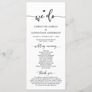 Modern Elegant, We Do, Wedding Ceremony Program