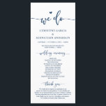 Modern Elegant, We Do, Wedding Ceremony Program<br><div class="desc">Welcome to our wedding typography, Elegant Modern Romantic Navy Blue script, Wedding Ceremony Program card. It is designed with scroll accent that can be personalised with custom/ personalised text for your bridal party, ceremony details, memorial notes and thank you message. If you are looking for other program card types and...</div>