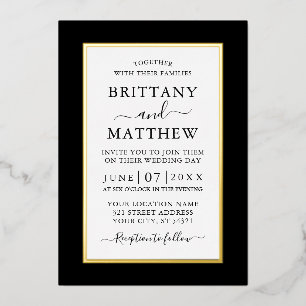 Modern Elegant Wedding Black and White Gold