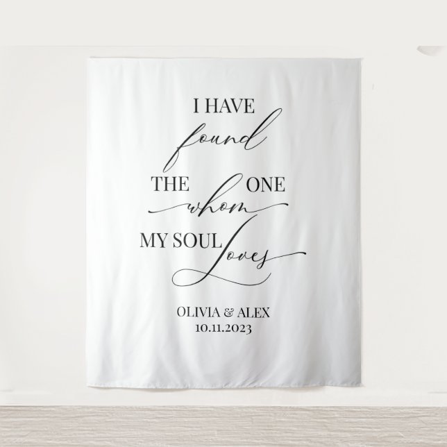  Modern elegant wedding bridal backdrop banner Tapestry (Front)