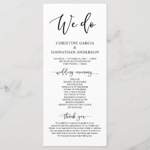 Modern elegant, Wedding Ceremony Program