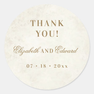 Modern Elegant Wedding Classic Round Sticker