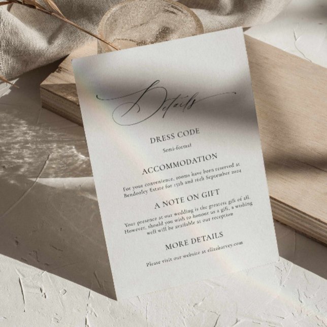 Modern Elegant Wedding Details Card (Creator Uploaded)