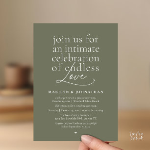 Modern Elegant Wedding, Endless Love, Reception Invitation