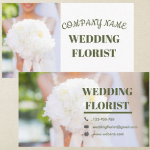 Modern Elegant Wedding Florist Business Card