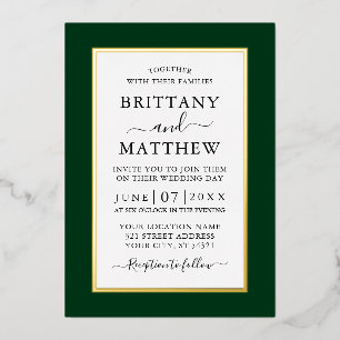 Modern Elegant Wedding Green Gold