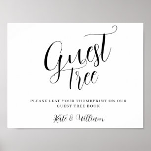 Modern elegant wedding guestbook Tree SIGN