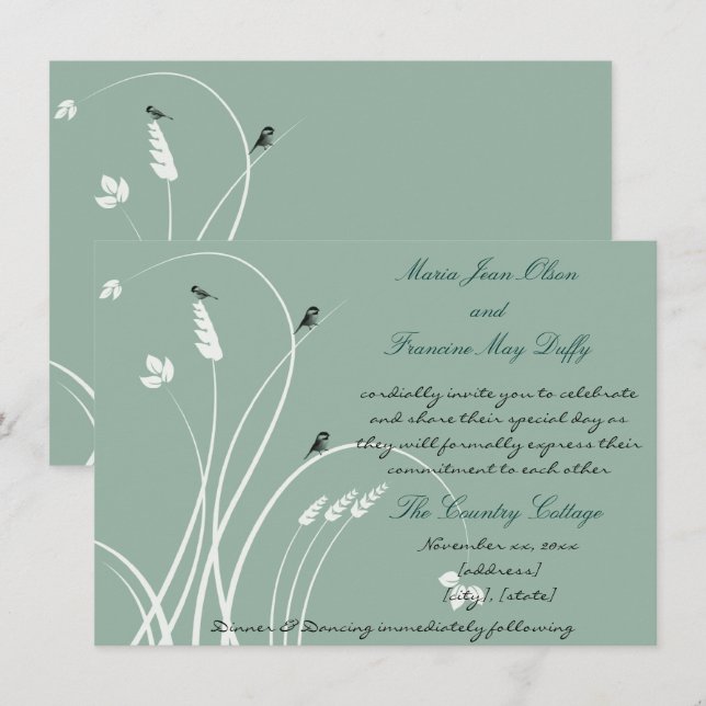 Modern, Elegant Wedding Invitation (Front/Back)