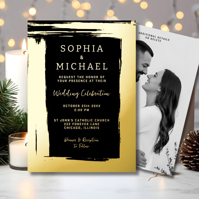 Modern Elegant Wedding Invitation Photo Template (Creator Uploaded)