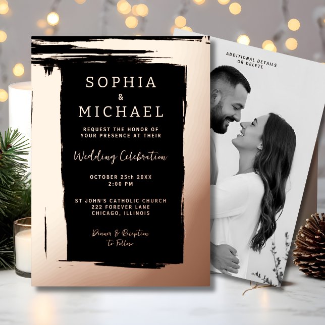 Modern Elegant Wedding Invitation Photo Template (Creator Uploaded)