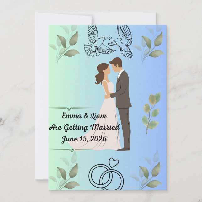 Modern Elegant Wedding Invitation Template | Edita (Front)
