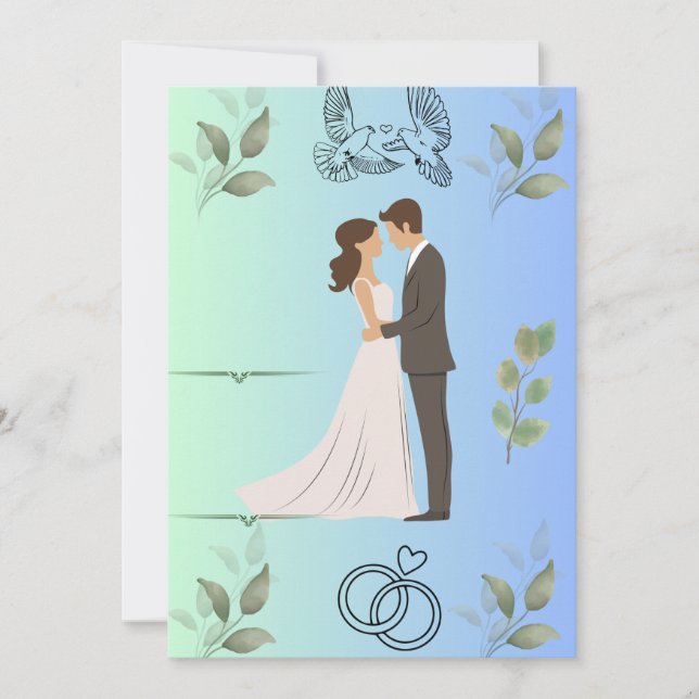 Modern Elegant Wedding Invitation Template | Edita (Front)