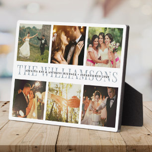 Modern Elegant Wedding Keepsake Photo Collage Chic Plaque